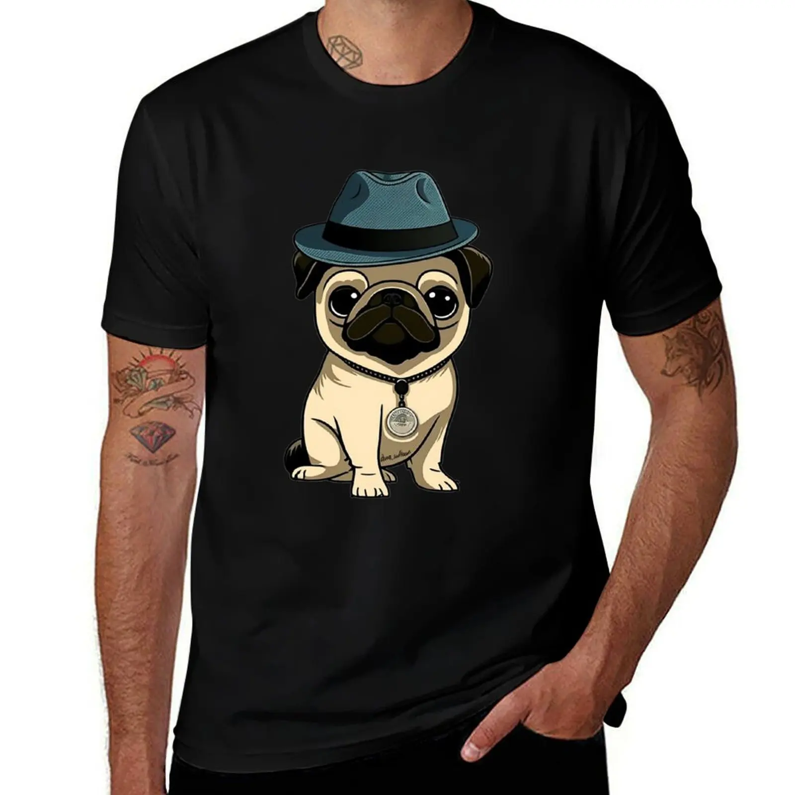 

Pug In Fedora T-Shirt essential t shirt blanks cute clothes mens graphic t-shirts pack