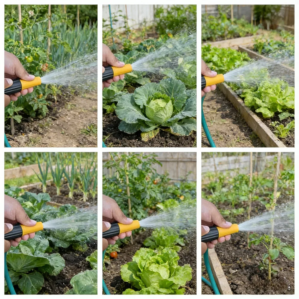 Adjustable Spray Nozzle for Garden and Car Washing Plastic Construction with Quick Connect Fitting for Standard Taps