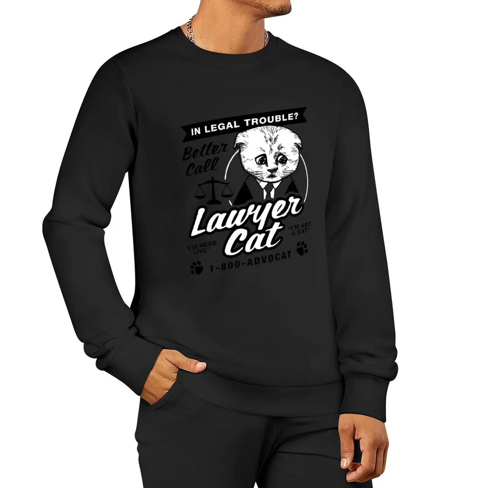 Lawyer Cat Pullover Hoodie aesthetic clothing korean autumn clothes autumn jacket men men's sweat-shirt new in sweatshirts