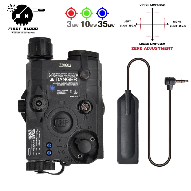 Tactical UHP AN/PEQ15 LA5C Red Dot Green Blue Laser Indicator IR Fill Light Laser Indicator Hunting Scout AR15 20mm Rail Airsoft