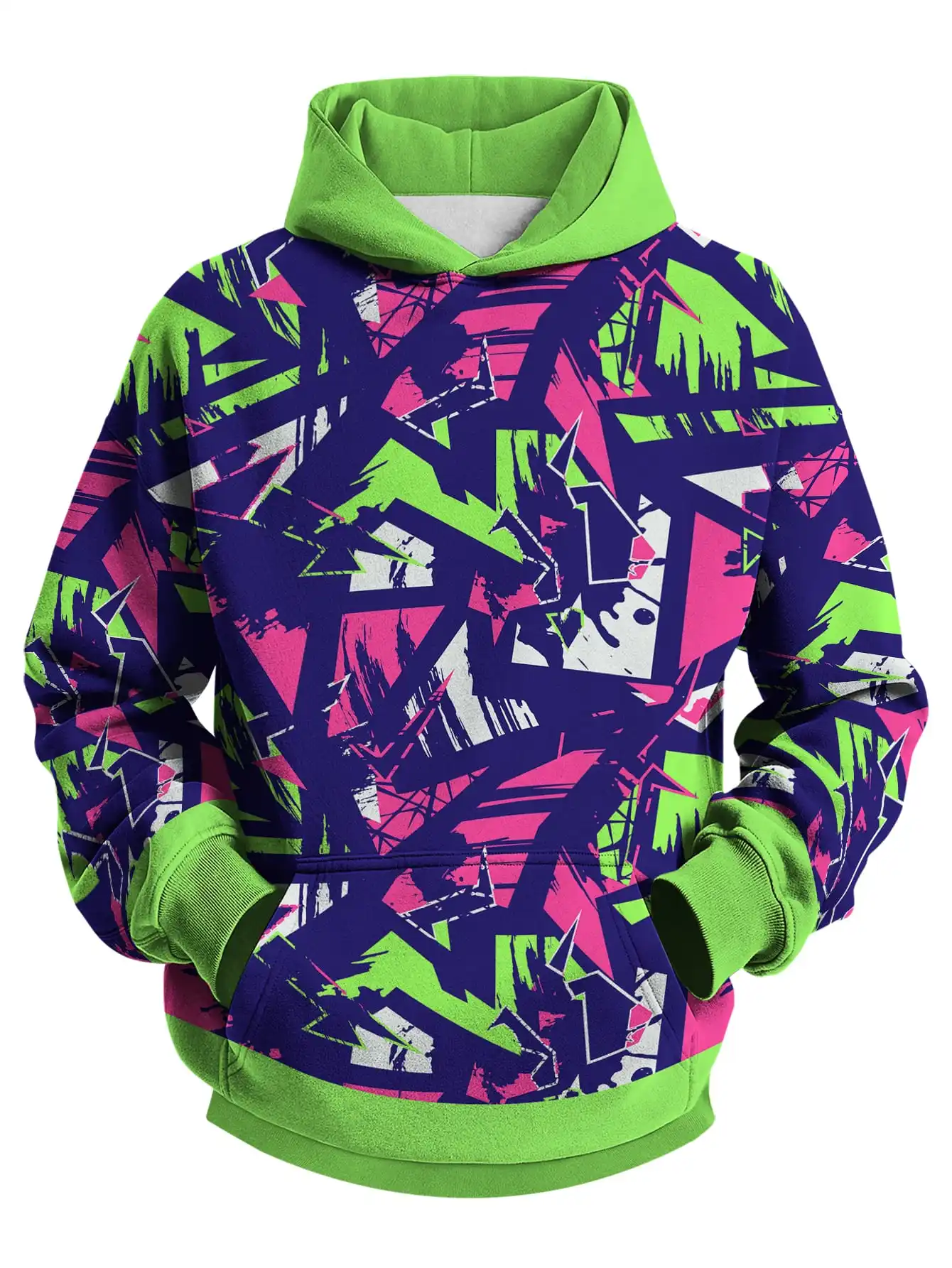 

Men's Autumn Colorful Geometric Pattern Hoodies Fashion Creative Design Long Sleeve Hooded Tops Outdoor Casual Sports Sweatshirt