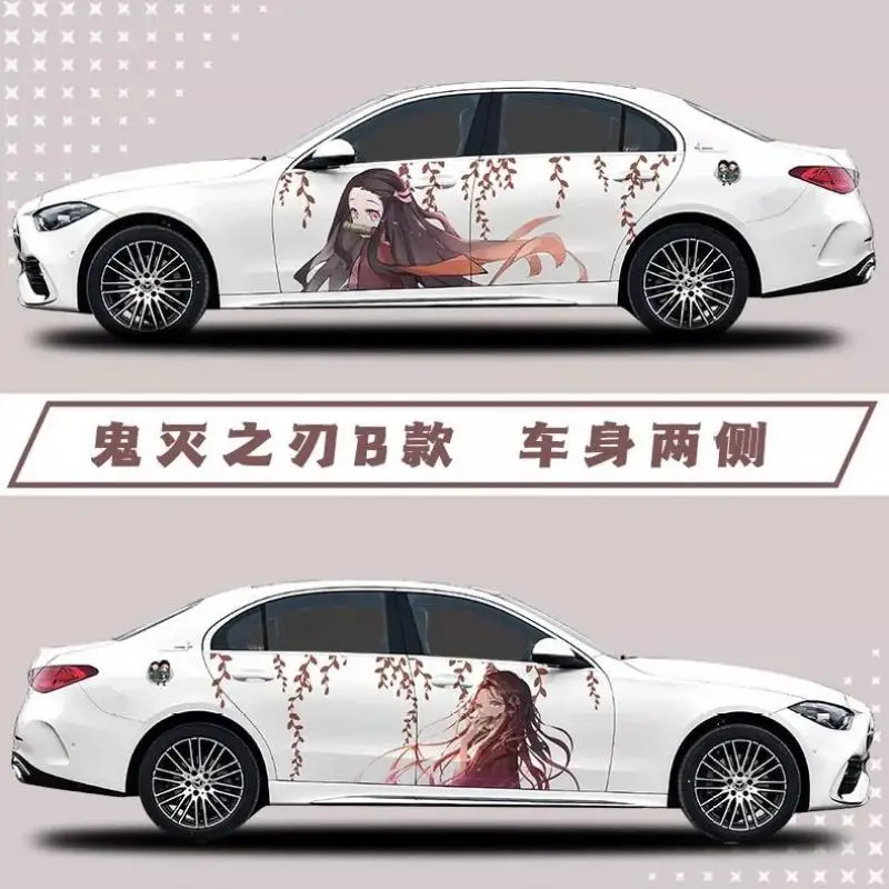 

new Demon Slayer Sticker Car Body Decoration Car Clothes Diy Cute Kamado Tanjirou Kochou Shinobu Car Decoration Sticker Gift