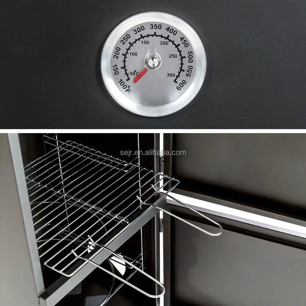 SEJR شواية مدخنة خشبية شديدة التحمل بطبقة مزدوجة من الفحم العمودي #6