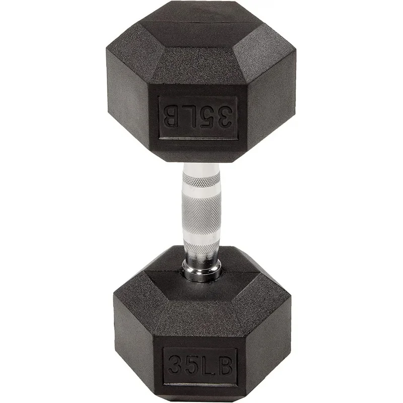 AQSignature Fitness Colored Rubber Coated Hex Dumbbell Weight Set,Multiple Packages