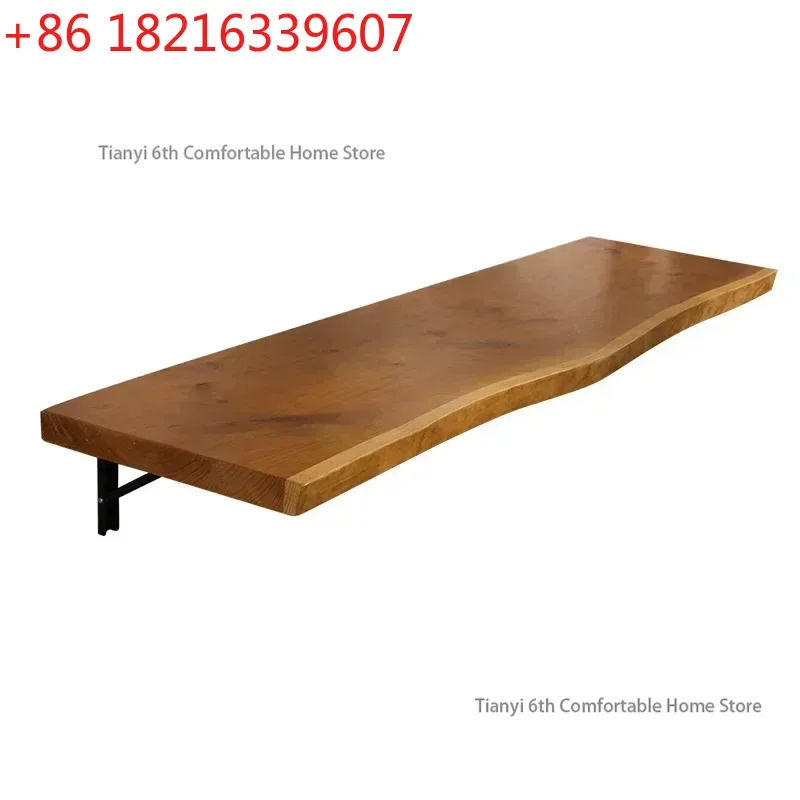 Solid Wood Wall Dining Table Hanging Computer Desk Profiled Writing Learning Desk Foldable Hanging Bar Table Home Furniture