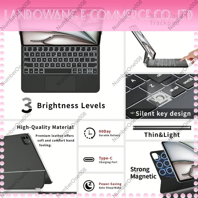 Magnetic Magic Keyboard Case For iPad Pro 11 Inch Air 11 Inch iPad 10th Gen Bluetooth Trackpad Protective Cover