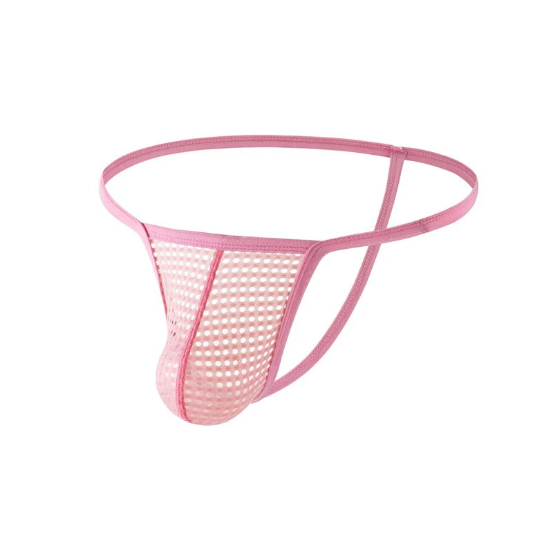 8PCS Gay Men Thongs Summer Breathable Holes Underwear U Convex Thin Low Waist G-String Slip Underpants Calzoncillos Jockstrap
