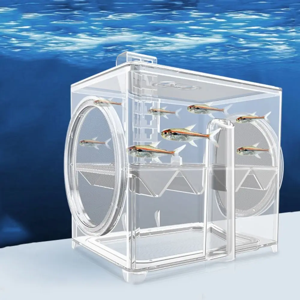 

Transparent Fish Isolation Incubator Pneumatic Plastic Fish Breeding Box Wall Mounted with 2M Air Tube Suspended Incubator