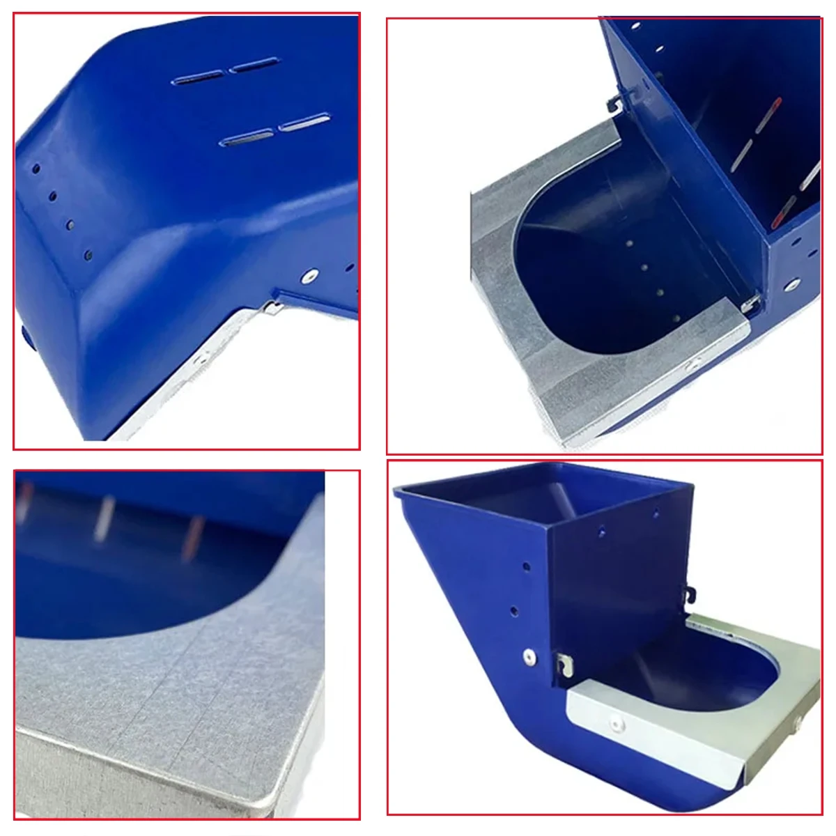 Blue Rabbit Feed Box Hopper Rabbit Cage Hanging Feed Trough Hamster Bunny Guinea Pig Eating Drinking Bowl Livestock Supplies 1Pc view 5