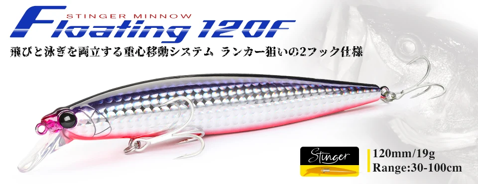 TSURINOYA Floating Minnow 120F Ultra Weitwurf-Strandfischköder 120mm 20g 0-30cm GORGO Salzwasser Seebarsch Flunder Hardbaits – Detail 2