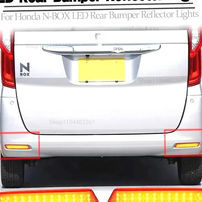 

For Honda N-BOX LED Rear Bumper Reflector Lights Stop Lamp Rear Brake Reflector Fog Lights