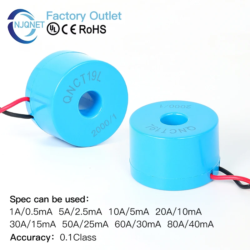 Micro AC Current Transformer CT 20A 10mA 50A 25mA 2000 1 100A 50mA Transducer Ring Type Current Sensor