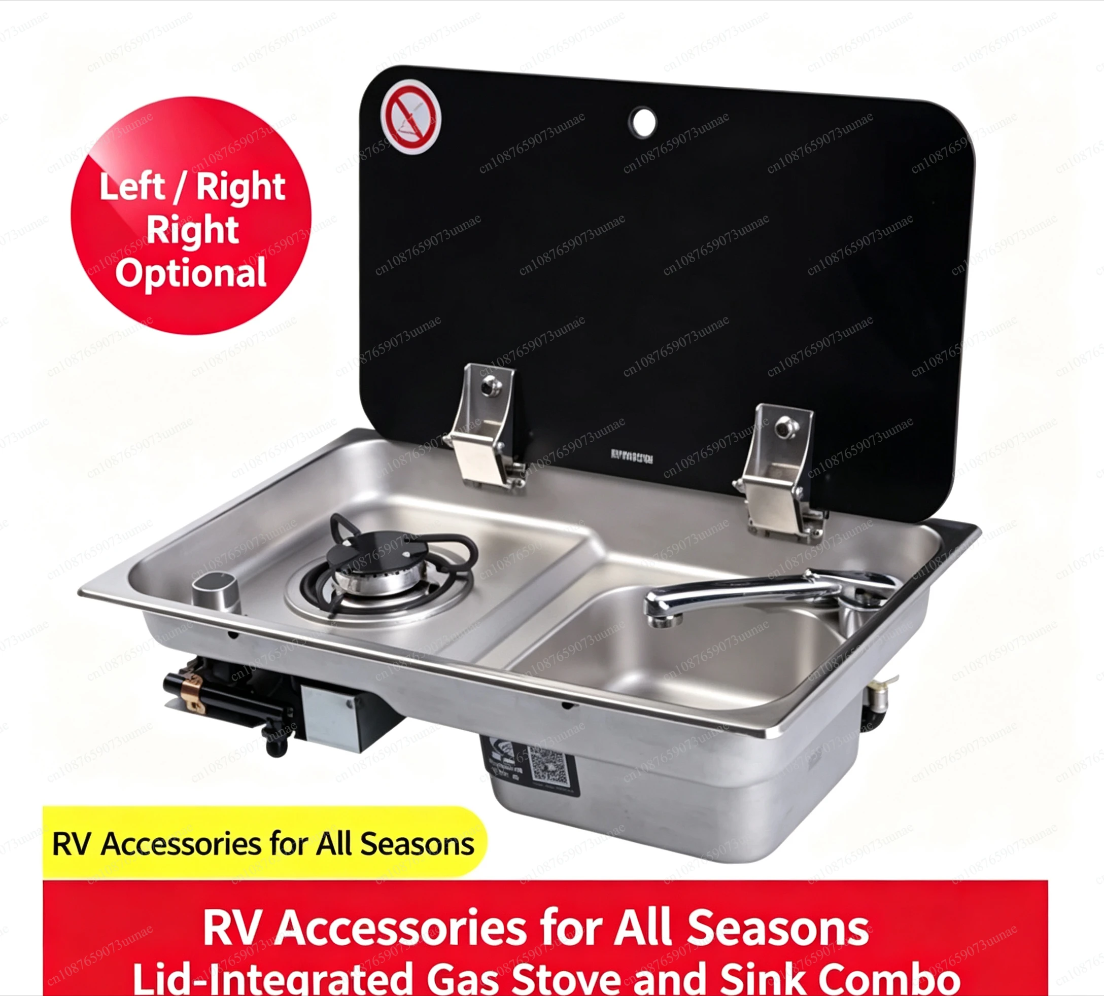 304 Stainless Steel RV Washing Sink Basin, Van Conversion Kitchen Accessory for Camper Trailer Slide‑in Bed Car Living