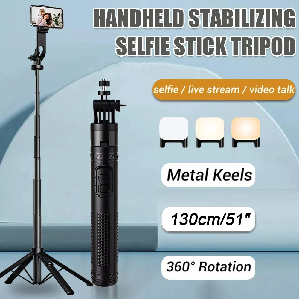 LISCN Selfie Stick Quad Tripod with Remote Control Portable Tripod for Mobile Phone with Gogro Compatible IPhone, Samsung，Xiaomi
