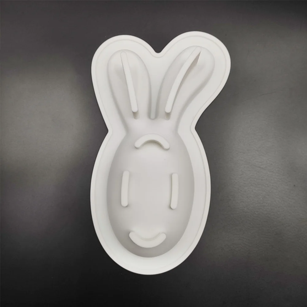 3D Rabbit Silicone Mold with small Hammer Happy Easter Chocolate Molds Bomb Mould Bakeware