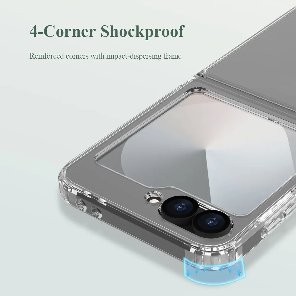 Transparent Case For Samsung Galaxy Z Flip 8 7 FE 6 5G LeReach TOC TPU Frame PC Hard Back Cover