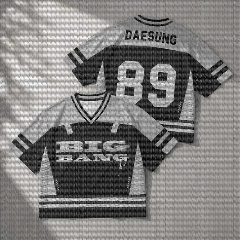 Retro Rugby Jersey Black and White Color Blocked Ink Letters Loose Hip-hop Performance Sports T-shirt