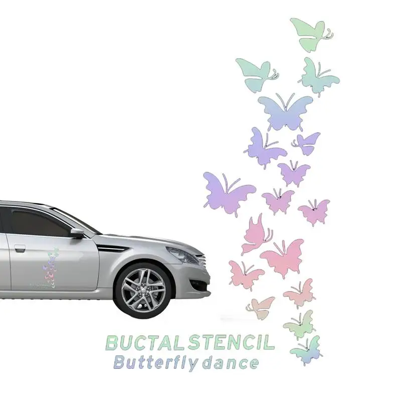 

Butterfly Wall Decals Peel And Stick Reflective Icebox Laptop Door Sticker Cute Car Interior Decals Funny Butterfly Stickers For