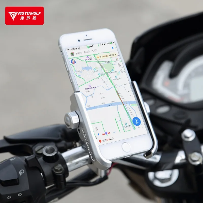 

Outdoor Riding Electric Motorcycle Navigation Bracket, Motorcycle Shock Absorber Mirror Holder, Fixed Aluminum Alloy Bracket