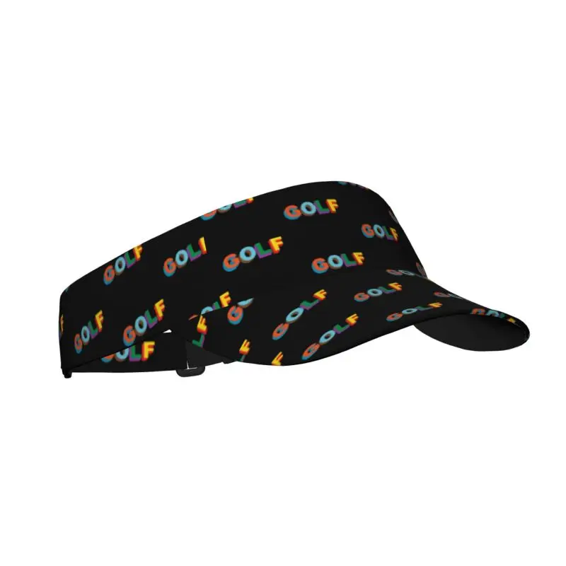 Golf Print Sports Sun Visor Hats Women Men Adjustable Lightweight Packable Cooling Empty Top Visor Hat for Golf Tennis Running
