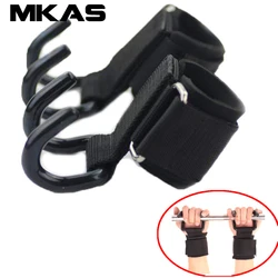 Weight Lifting Steel Hooks Lifting Wrist Straps with Padded Wrist Wrap for Deadlift Heavy Pulls Powerlifting Fitness Hook