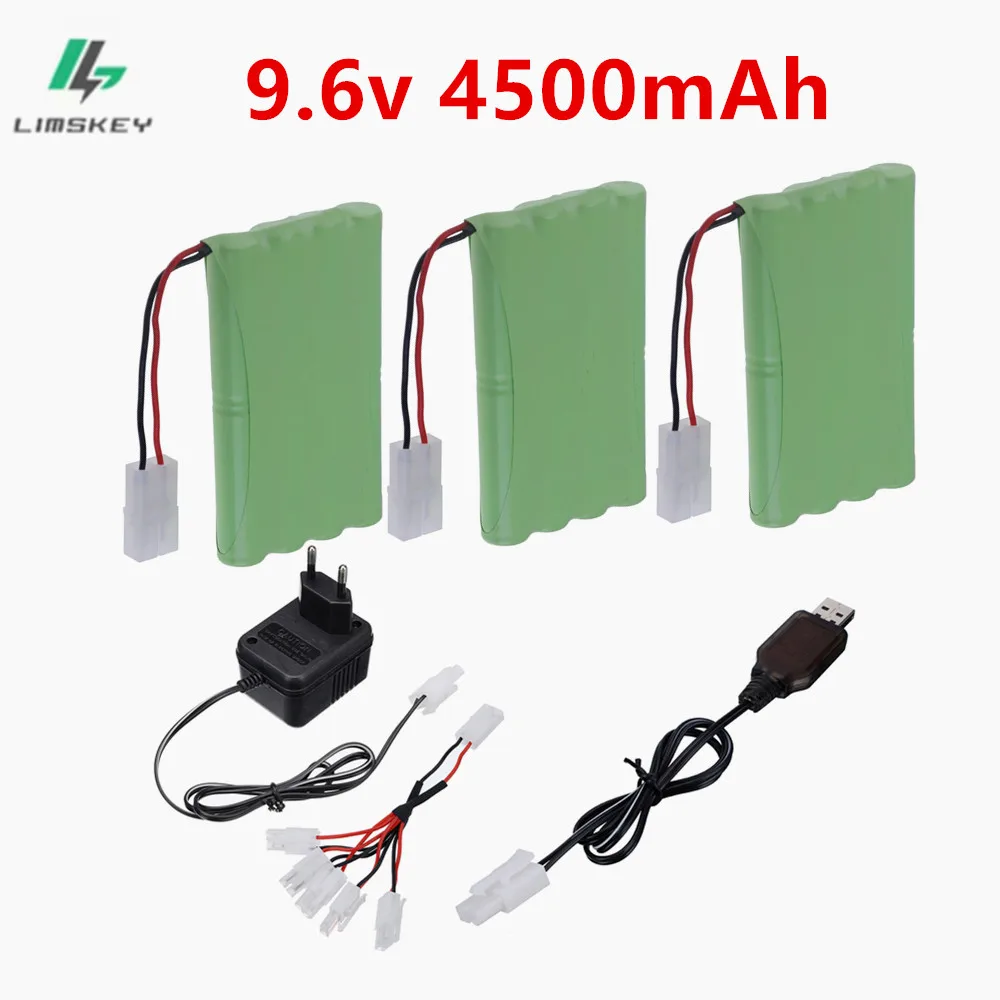 9.6v 4500mah Nimh Battery With USB Charger For Rc toys RC Cars Tanks Robots Gun Boats AA 9.6v Rechargeable Battery 3000MAH