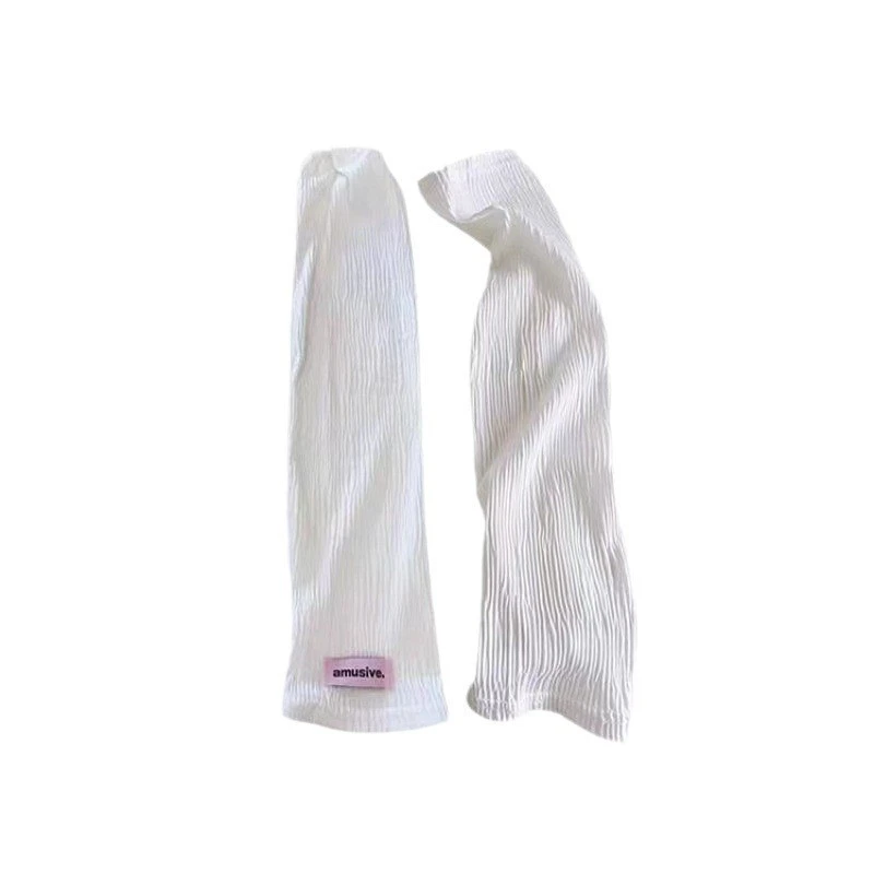 AliExpress NONE Ice Silk Sunscreen Sleeves, Solid Color, Simple Korean Version, Driving, Cycling, Sun Shading, UV Protection, Summer