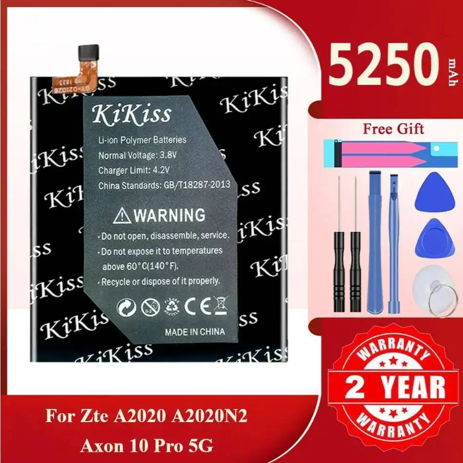 

5250 мАч Kikiss аккумулятор Li3939t44p8h756547 (AXON10 Pro) для ZTE Axon 10 Pro 5G A2020 A2020N2