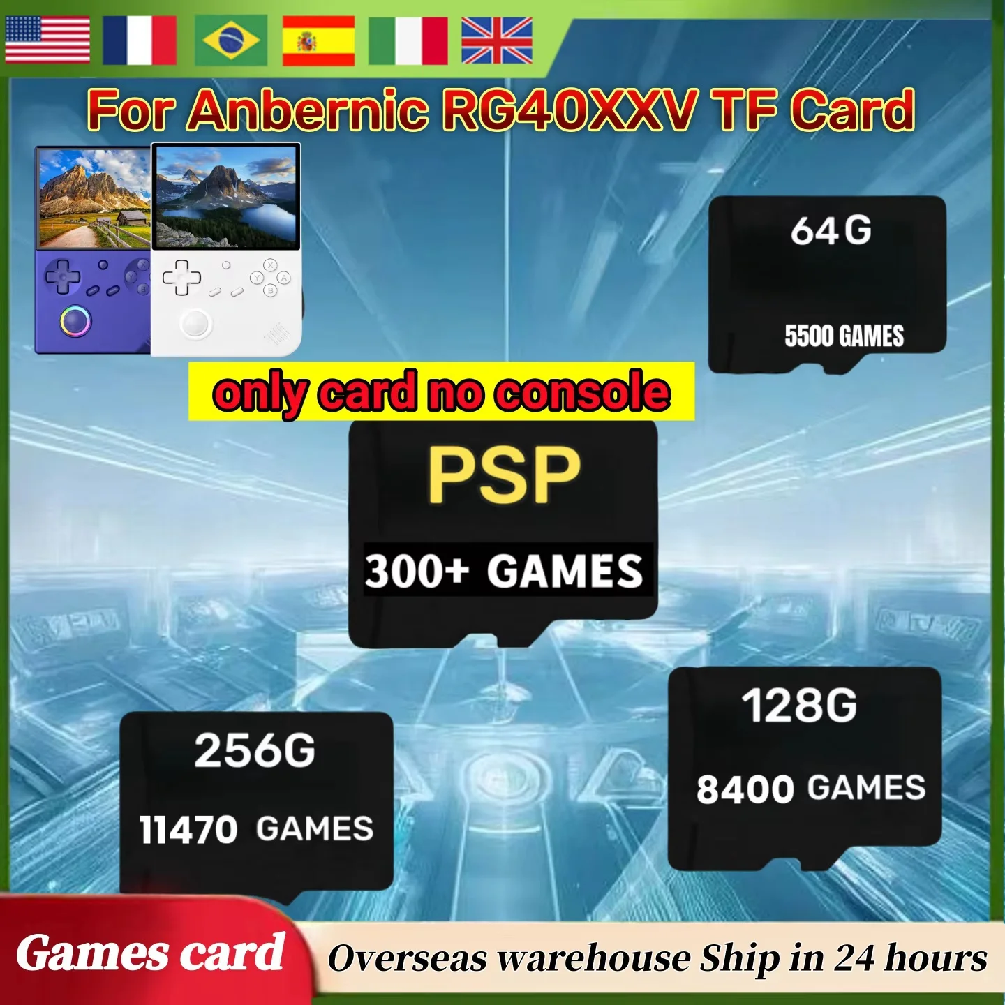 

For Anbernic RG 40XXV TF Card Plug&play Pre-install Retro Games Card PSP 256G Memory Handheld Gaming SD Card System Card RG40XXV