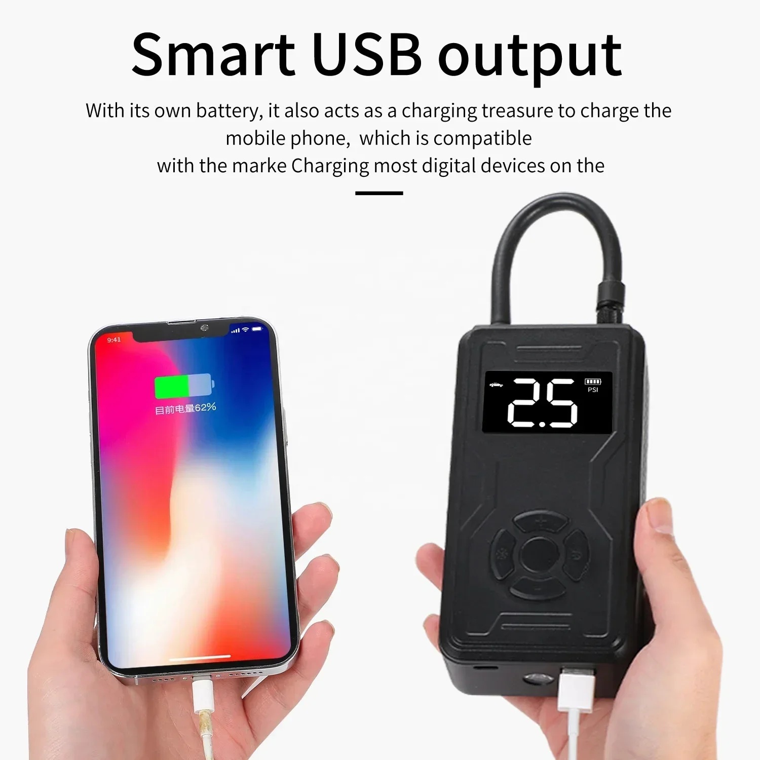 car accessories Emergency Car Jump Starter Air Compressor Fast Inflation Electric Portable Tire Inflator Car Air Pump
