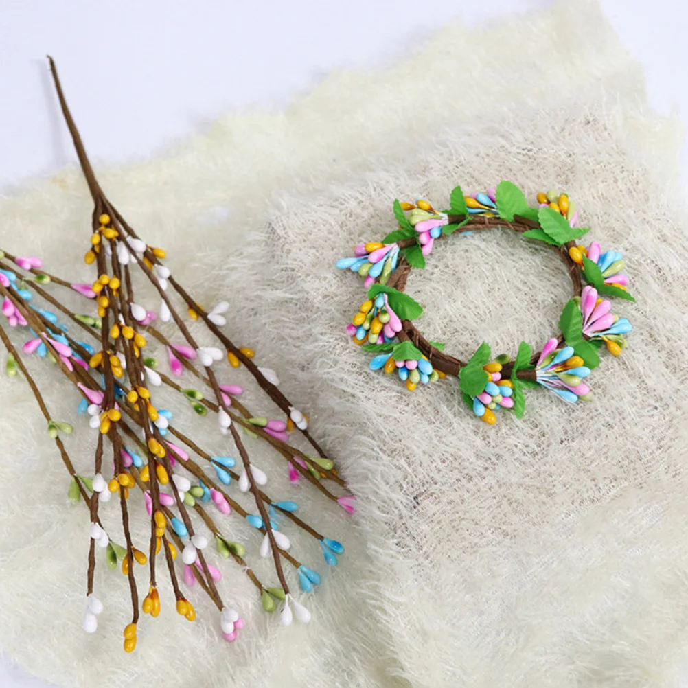 

4Pcs Easter Ring Wreath Simulation Berry Ring Table Centerpiece for Easter Christmas Thanksgiving Party Decor