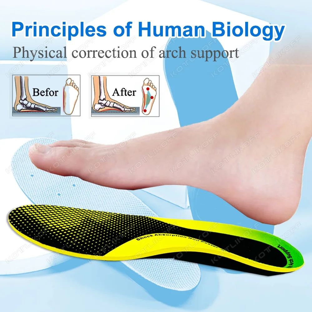 Carbon Fiber Full-Length Insole Orthopedic Strong Arch Support Shoe Insoles Cushioning Pad Running Sport Shoe Insert Cushion Pad