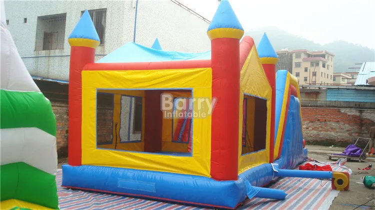 子供用遊具、プール付きウォータースライダー付き格安インフレータブルバウンサー、障害物コース付きインフレータブルウォータースライダー