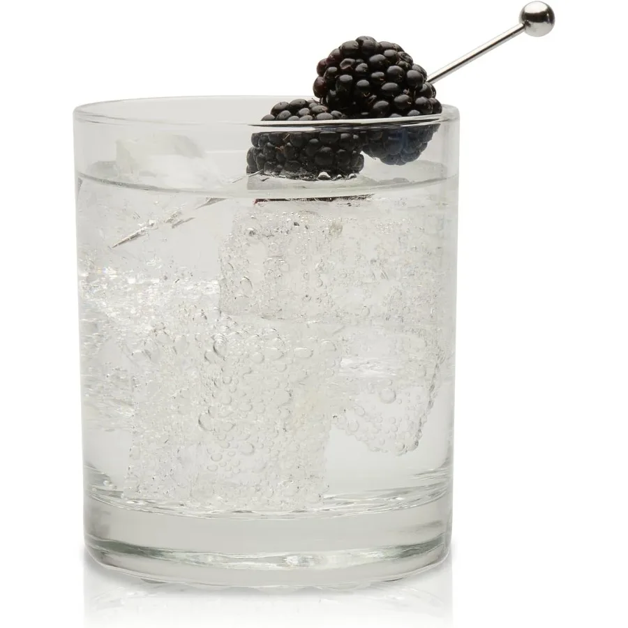 

Chatham Rocks Glasses Set Unique Glassware Drinking Glasses Set of 8 with Ridged Bottom Design Dishwasher Safe Ideal for Dinner