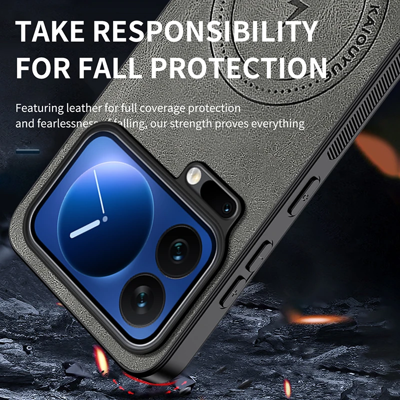 حافظة لهاتف Xiaomi 17 Pro Max لهاتف Magsafe غطاء مغناطيسي غير لامع من جلد الغنم الفاخر لهاتف Xiaomi Mi 17pro ممتص للصدمات مضاد للسقوط #4