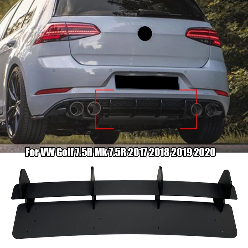 

For VW Golf 7.5R Mk 7.5R 2017 2018 2019 2020 Car Rear lower Bumper Diffuser Protective Spoiler Lip Protector Body Kit Decoration