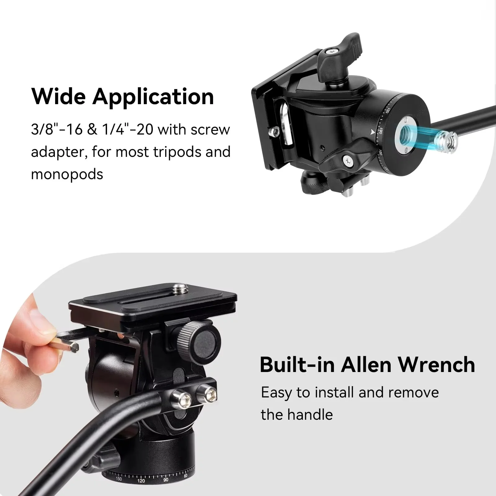 스몰리그 퀵 릴리즈 삼각대 플루이드 헤드 팬 틸트 헤드 플레이트 3259