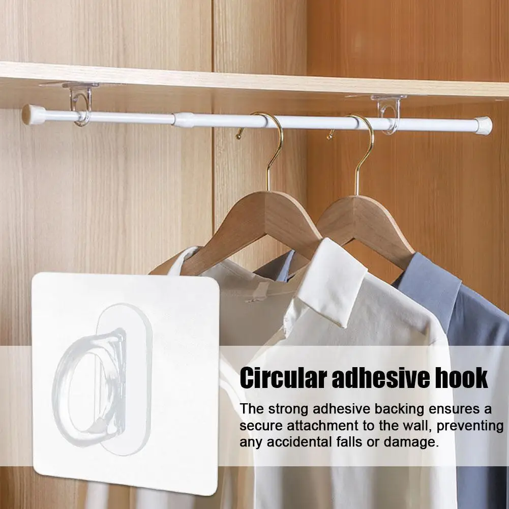 10pcs Punch-Free Non-Marking Plastics Hook Transparent Sturdy Sucker Hanger Clothes Storage Rack Kitchen Bathroom Adhesive Hook