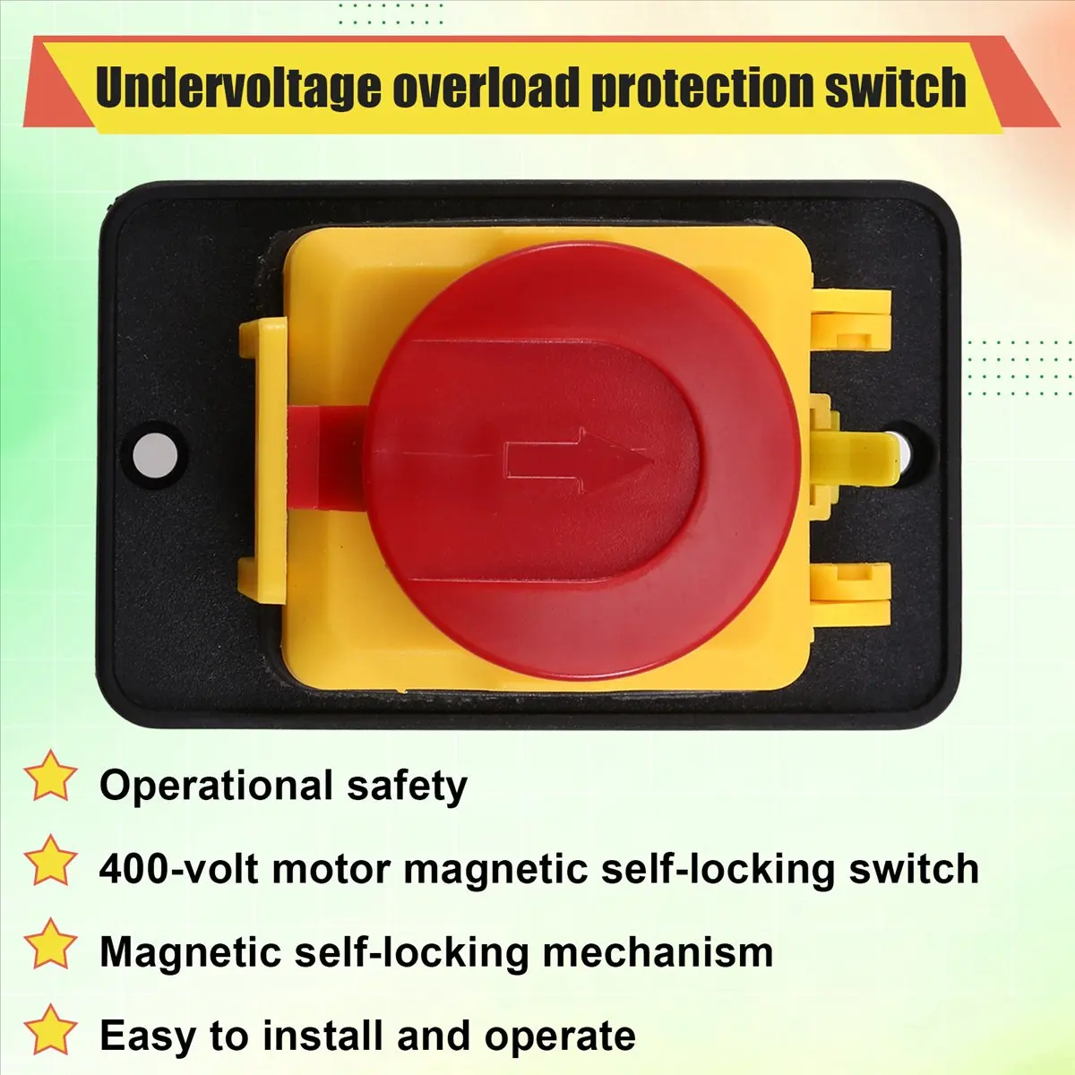 【WSFS】 CK31 400VAC Motor Magnetic Self-Locking Switch 6 Pin Metal Cutting Machine and Stop Button