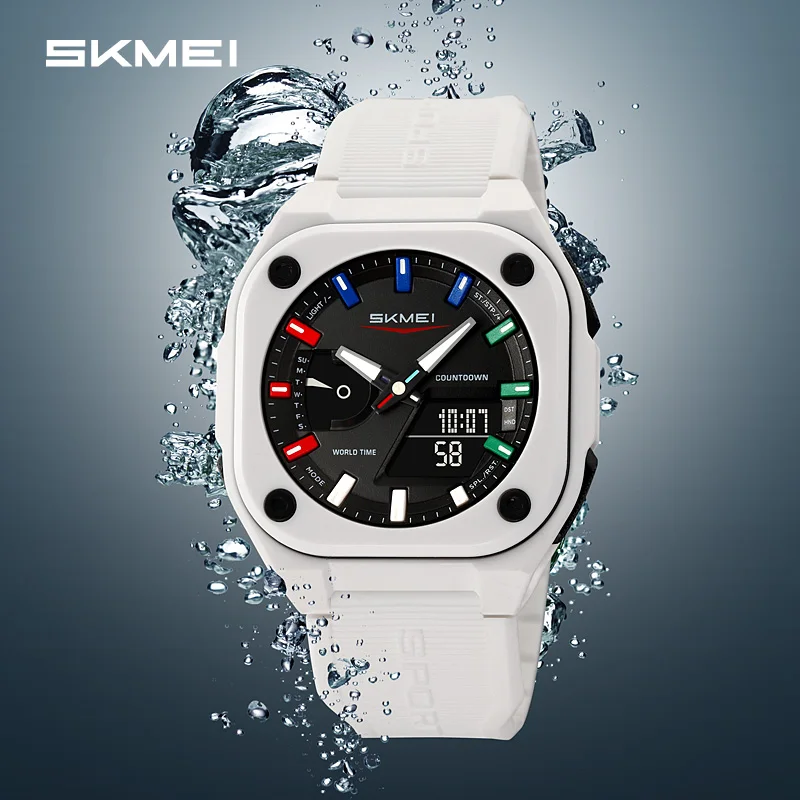 SKMEI 2328 Quartz Watches for Mens Women LED Shockproof Sports Waterproof Wristwatch Digital Electronic Watch Clock Reloj Hombre