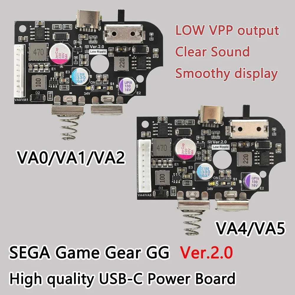 USB-C Power Board PCB Switch Motherboard For SEGA Game Gear GG Console Original High Brightness IPS LCD Screen MainBoard Repair
