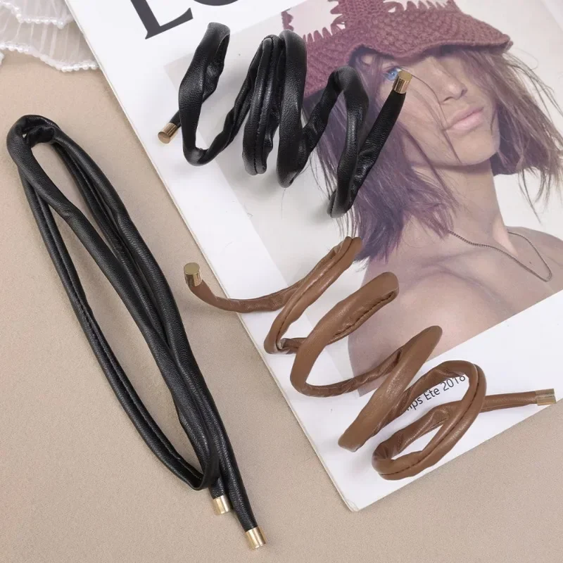 Leather Scrunchies Hair Ties Women Girls Fashion Simple Hair Rope Elegant Shopping Daily Hair Ring Party Gifts Hair Accessoires