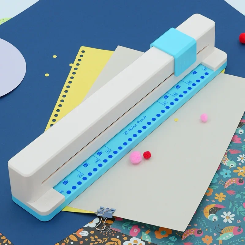 Multi-functional Manual Hole Puncher (1 Piece), 30-Hole Design, Convenient and Quick, Suitable for Various Sizes of Office Paper
