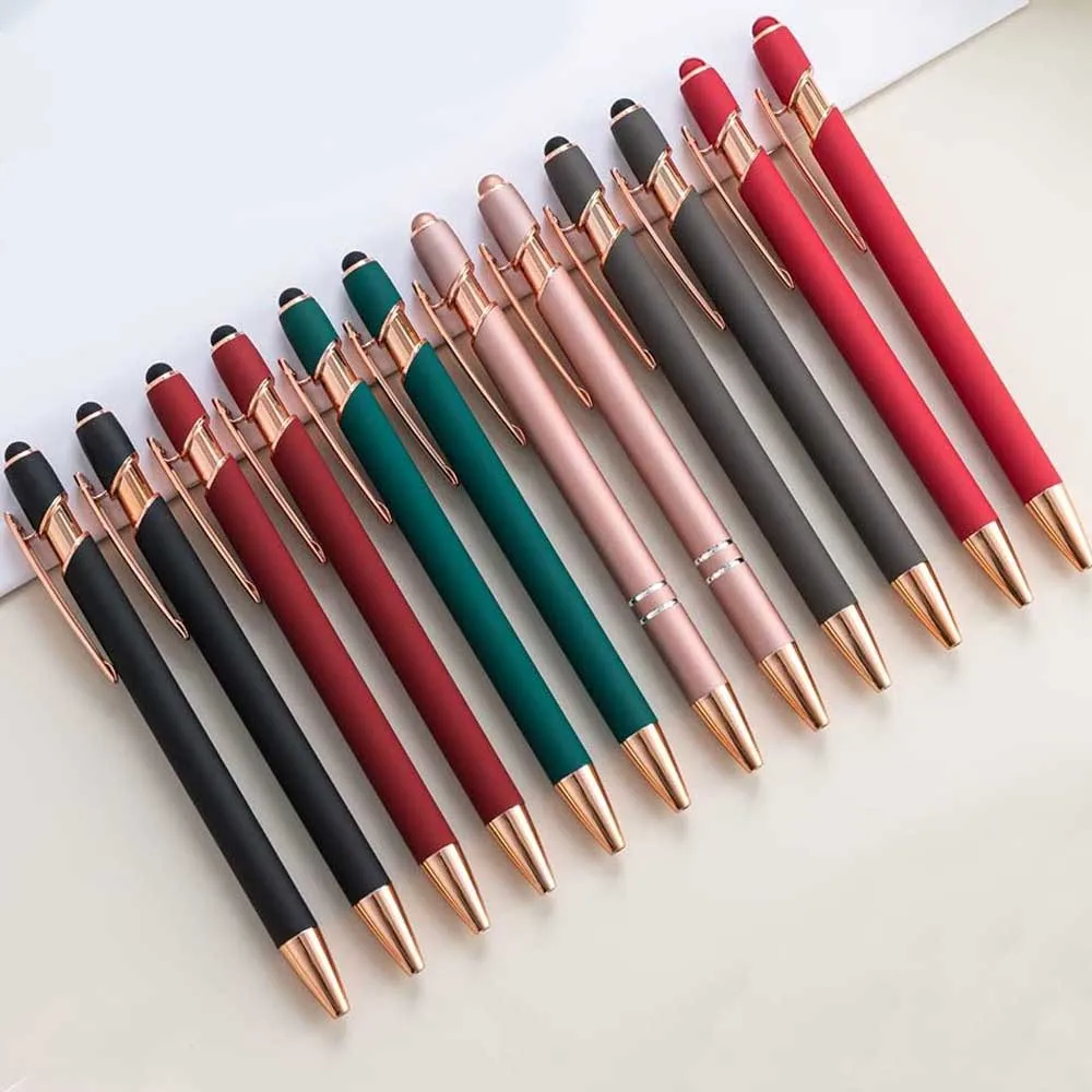 5-10er-Pack 2-in-1 Stylus-Stift, einziehbarer Kugelschreiber mit Stylus-Spitze für Touchscreens, Metall, 1,0 mm schwarze Tinte – Detail 13