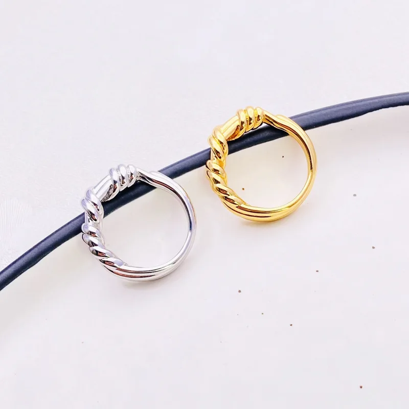 

Withered Elegant Party Jewelry Rings Women's Ring Woven Fried Dough Twists Ring Female Ring