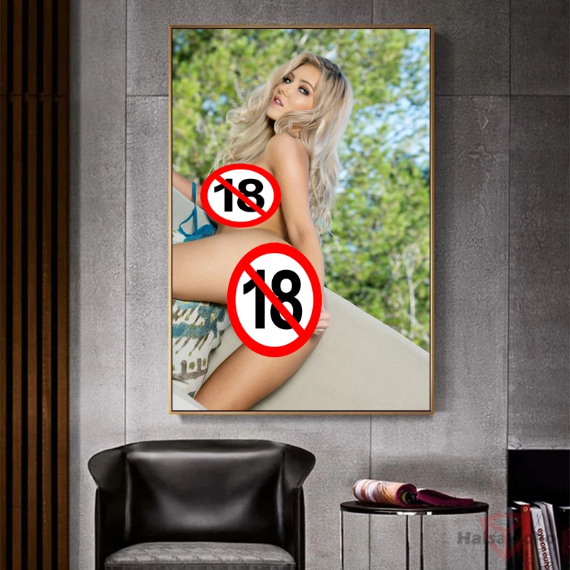 Sexy Blonde Naked Girl Pornstar Harli Lotts Modern Art Poster Canvas Printings Decorative Painting For Home Bedroom Wall Decor