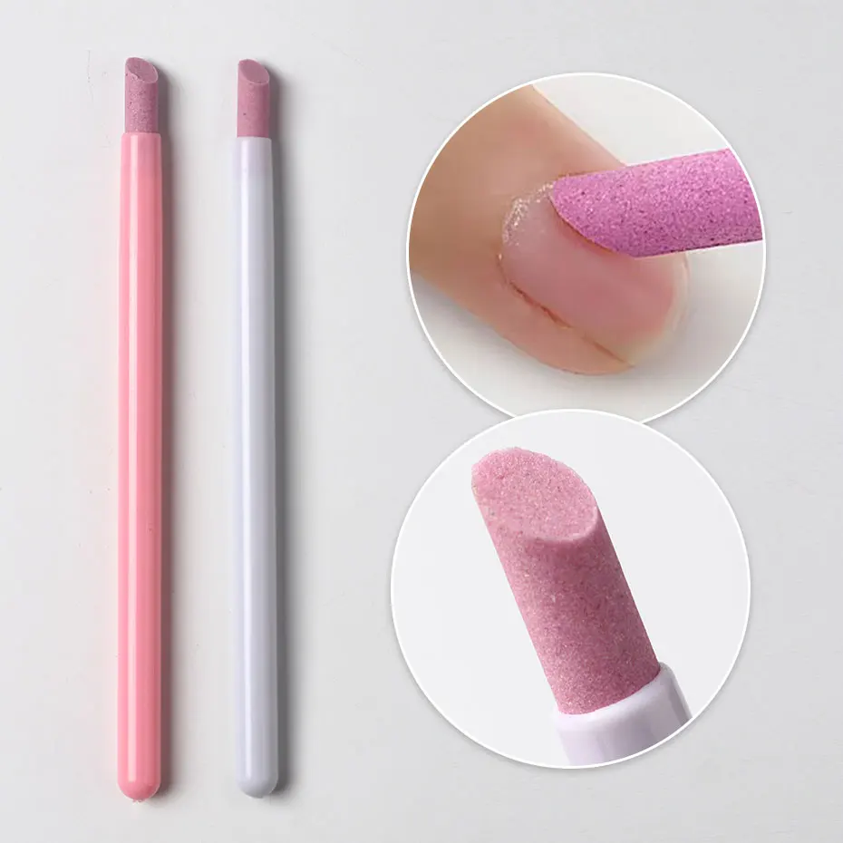 2/5 قطعة رسومات أظافر الكوارتز طحن القلم مزيل الجلد الميت مسمار الفن القلم مزيل الجلد الميت UV هلام البولندية مانيكير عصا الملفات أدوات