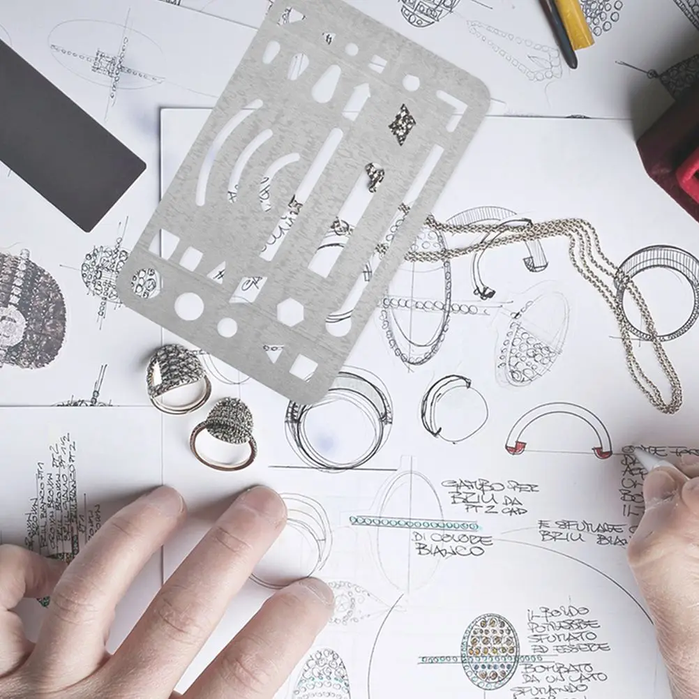 3Pcs Stainless Steel Erasing Shield Drawing Template Craft Drafting Tools Metal Eraser Shield Rulers Drafting Supplies