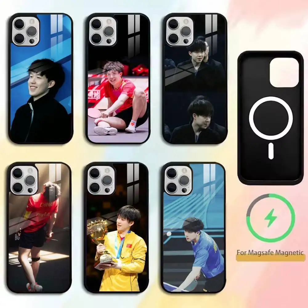 

W-Wang Chuqin-Table tennis player Phone Case For iPhone17,16,15,14,13,12,11 Plus,Pro Magnetic with Magsafe Wireless Charging
