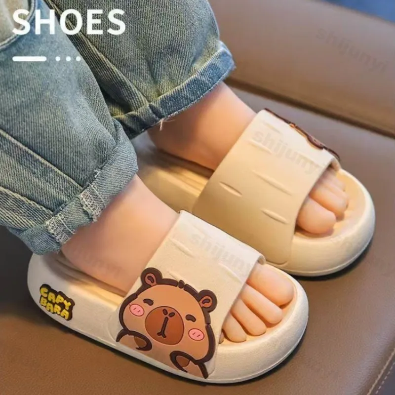 

Capybara Girls Slippers Cute Cartoon Summer 2025 Women Slippers Soft EVA Bathroom Sandals Non-slip Boys Outdoor Beach Kid Shoes